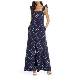 Elizabeth J blue polka dot jumpsuit